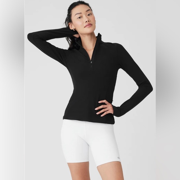 NWT Alo Yoga Alosoft 1/2 Zip Rapid Pullover Black Size XS - Picture 5 of 15